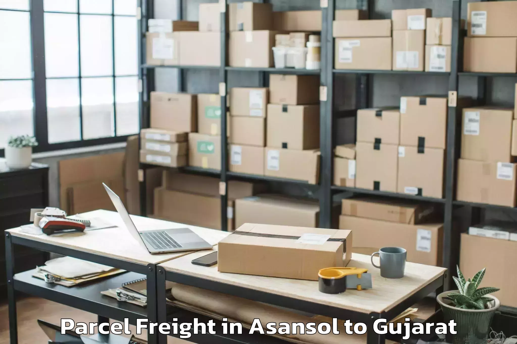 Asansol to Lodhika Parcel Freight Booking